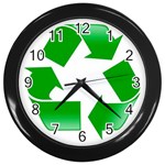 Recycle sign Wall Clock (Black)