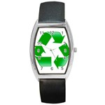 Recycle sign Barrel Style Metal Watch
