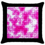 Pink Grunge Throw Pillow Case (Black)