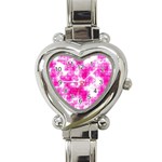 Pink Grunge Heart Italian Charm Watch