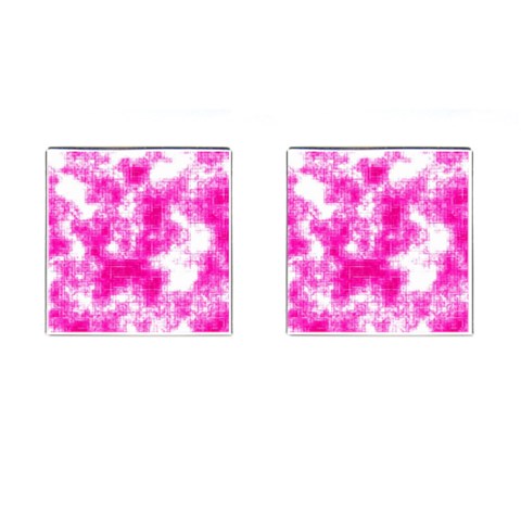 Pink Grunge Cufflinks (Square) from UrbanLoad.com Front(Pair)