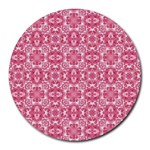 Pink and white background Round Mousepad