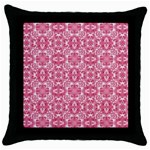 Pink and white background Throw Pillow Case (Black)
