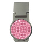Pink and white background Money Clip (Round)