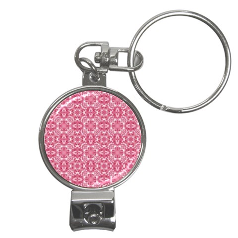 Pink and white background Nail Clippers Key Chain from UrbanLoad.com Front