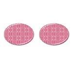 Pink and white background Cufflinks (Oval)
