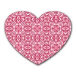 Pink and white background Mousepad (Heart)
