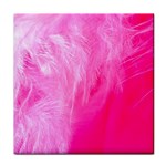 Pink Feather Tile Coaster