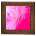 Pink Feather Framed Tile