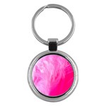 Pink Feather Key Chain (Round)