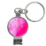 Pink Feather Nail Clippers Key Chain