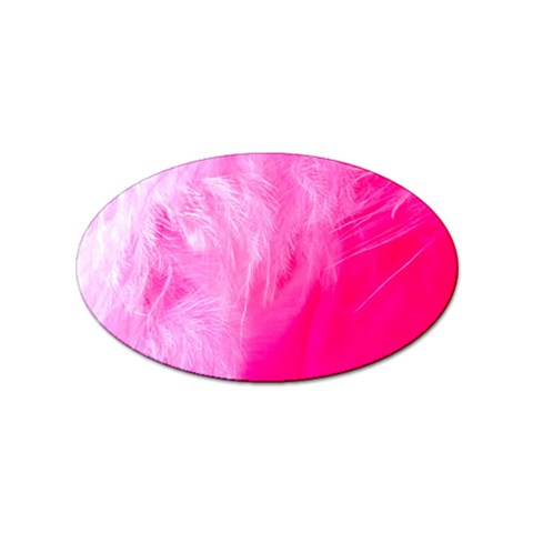 Pink Feather Sticker (Oval) from UrbanLoad.com Front