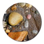 Pebbles on the beach Round Mousepad