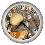 Pebbles on the beach Wall Clock (Silver)