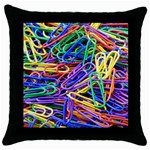 Paper clips Throw Pillow Case (Black)
