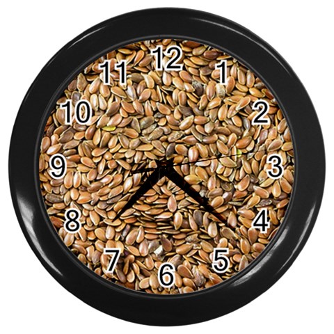 Linen Seeds Wall Clock (Black) from UrbanLoad.com Front
