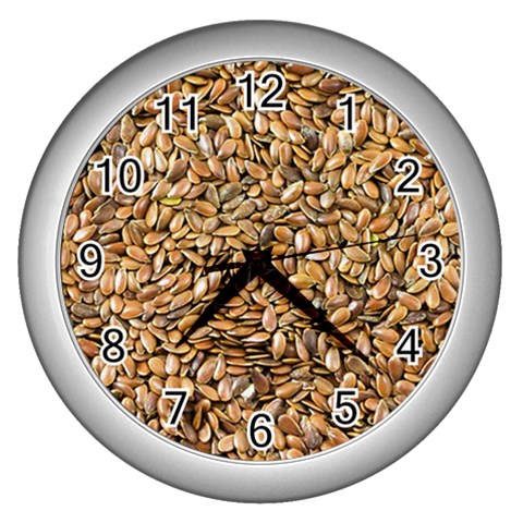 Linen Seeds Wall Clock (Silver) from UrbanLoad.com Front