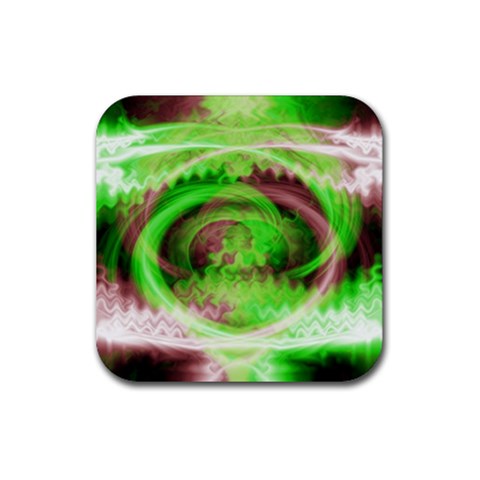 Hypnotic Fractal Rubber Coaster (Square) from UrbanLoad.com Front