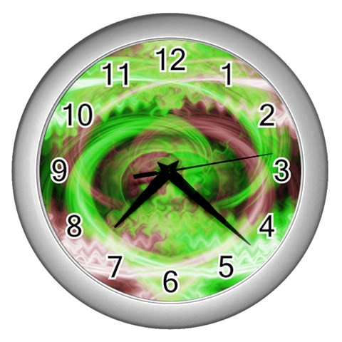 Hypnotic Fractal Wall Clock (Silver) from UrbanLoad.com Front