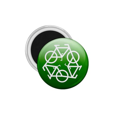 Green recycle symbol 1.75  Magnet from UrbanLoad.com Front