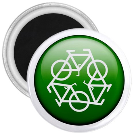 Green recycle symbol 3  Magnet from UrbanLoad.com Front