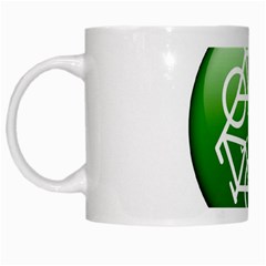 Green recycle symbol White Mug from UrbanLoad.com Left