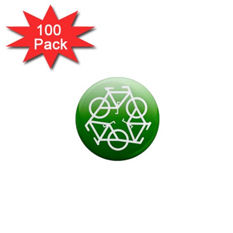 Green recycle symbol 1  Mini Magnet (100 pack)  from UrbanLoad.com Front