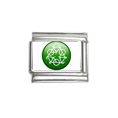 Green recycle symbol Italian Charm (9mm) from UrbanLoad.com Front
