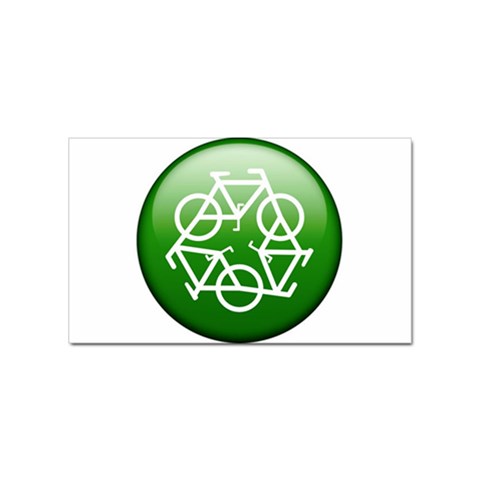 Green recycle symbol Sticker (Rectangular) from UrbanLoad.com Front