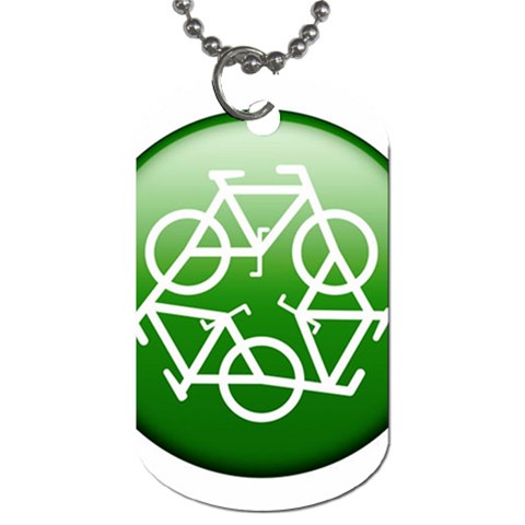 Green recycle symbol Dog Tag (One Side) from UrbanLoad.com Front