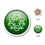 Green recycle symbol Playing Cards (Round)