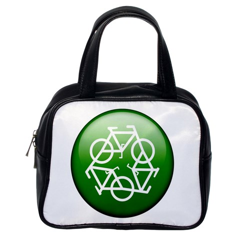 Green recycle symbol Classic Handbag (One Side) from UrbanLoad.com Front