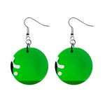 Green silhouette 1  Button Earrings