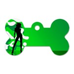 Green silhouette Dog Tag Bone (One Side)