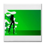 Green silhouette Face Towel