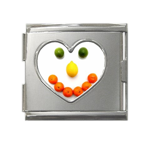 Fruit smile Mega Link Heart Italian Charm (18mm) from UrbanLoad.com Front