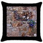 Flowers on the wall Throw Pillow Case (Black)