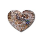 Flowers on the wall Rubber Coaster (Heart)