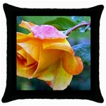 Orange Rose   Throw Pillow Case (Black)