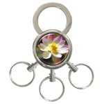 Lotus Flower Long   3-Ring Key Chain