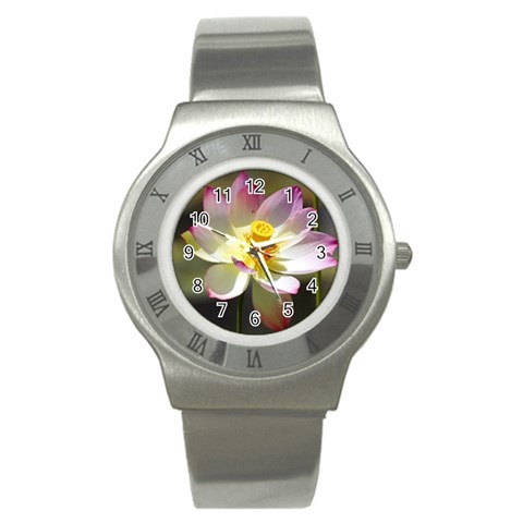 Lotus Flower Long   Stainless Steel Watch from UrbanLoad.com Front
