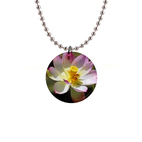 Lotus Flower Long   1  Button Necklace from UrbanLoad.com Front