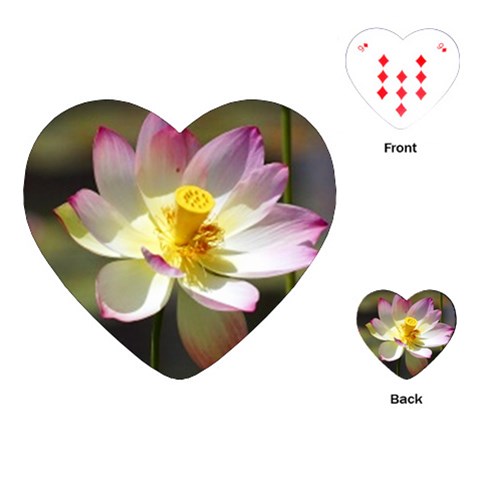 Lotus Flower Long   Playing Cards (Heart) from UrbanLoad.com Front