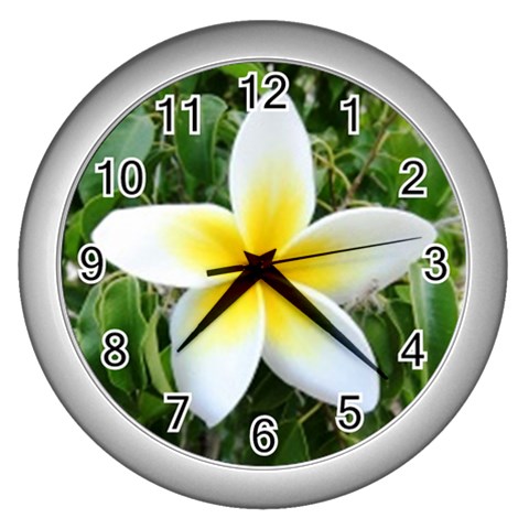 Good Morning Flower  Wall Clock (Silver) from UrbanLoad.com Front