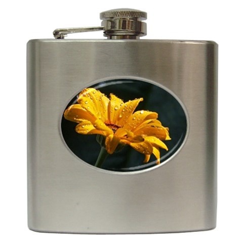 Yellow Orange   Hip Flask (6 oz) from UrbanLoad.com Front