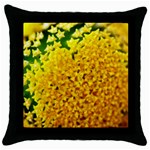 Yellow Flower Stars   Throw Pillow Case (Black)