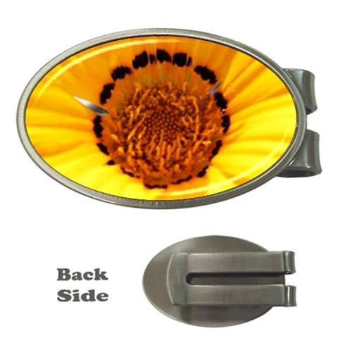 Yellow of Gazania Flower  Money Clip (Oval) from UrbanLoad.com Front