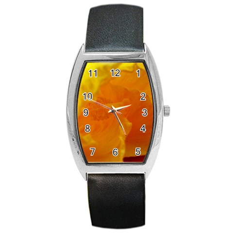 Yellow Flower Front  Barrel Style Metal Watch from UrbanLoad.com Front