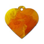 Yellow Flower Front  Dog Tag Heart (One Side)