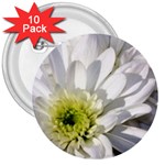 White Flower 1   3  Button (10 pack)